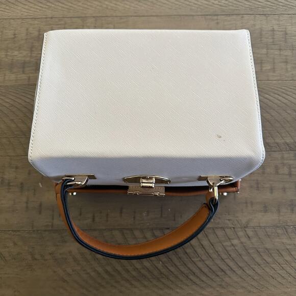 Studded Colorful Flower Embellished Box Satchel Purse Bag NEW - Picture 6 of 6